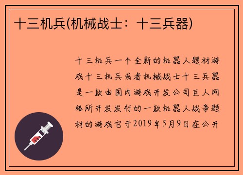 十三机兵(机械战士：十三兵器)